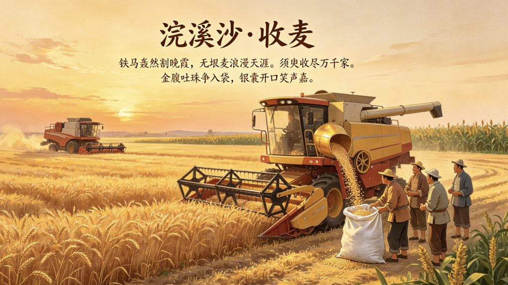 王光卫诗词《浣溪沙·收麦》